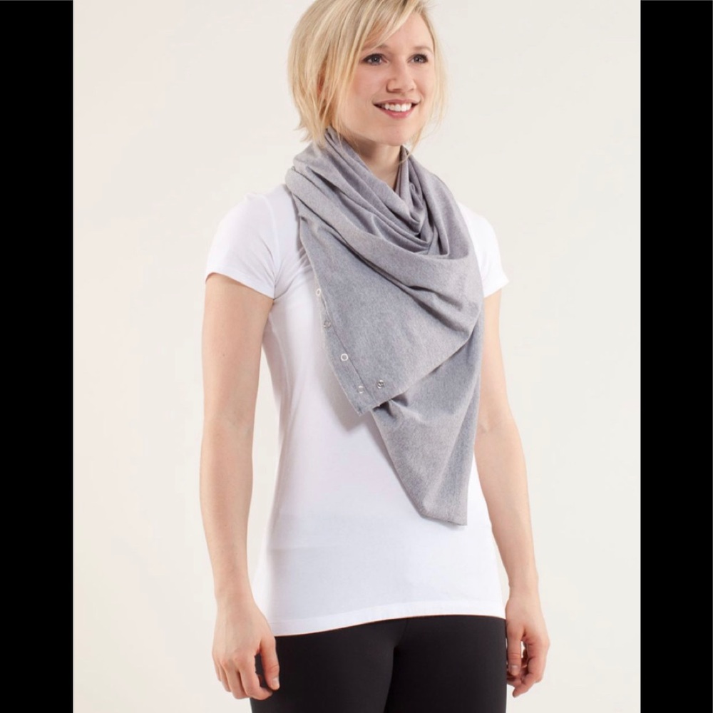 Mint Lululemon Vinyasa Scarf Heathered Fossil Worn 1x